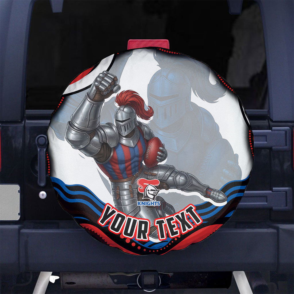 Personalized Newcastle Knights Spare Tire Cover Aboriginal Dot Art - Dreamtime Rugby Mascot