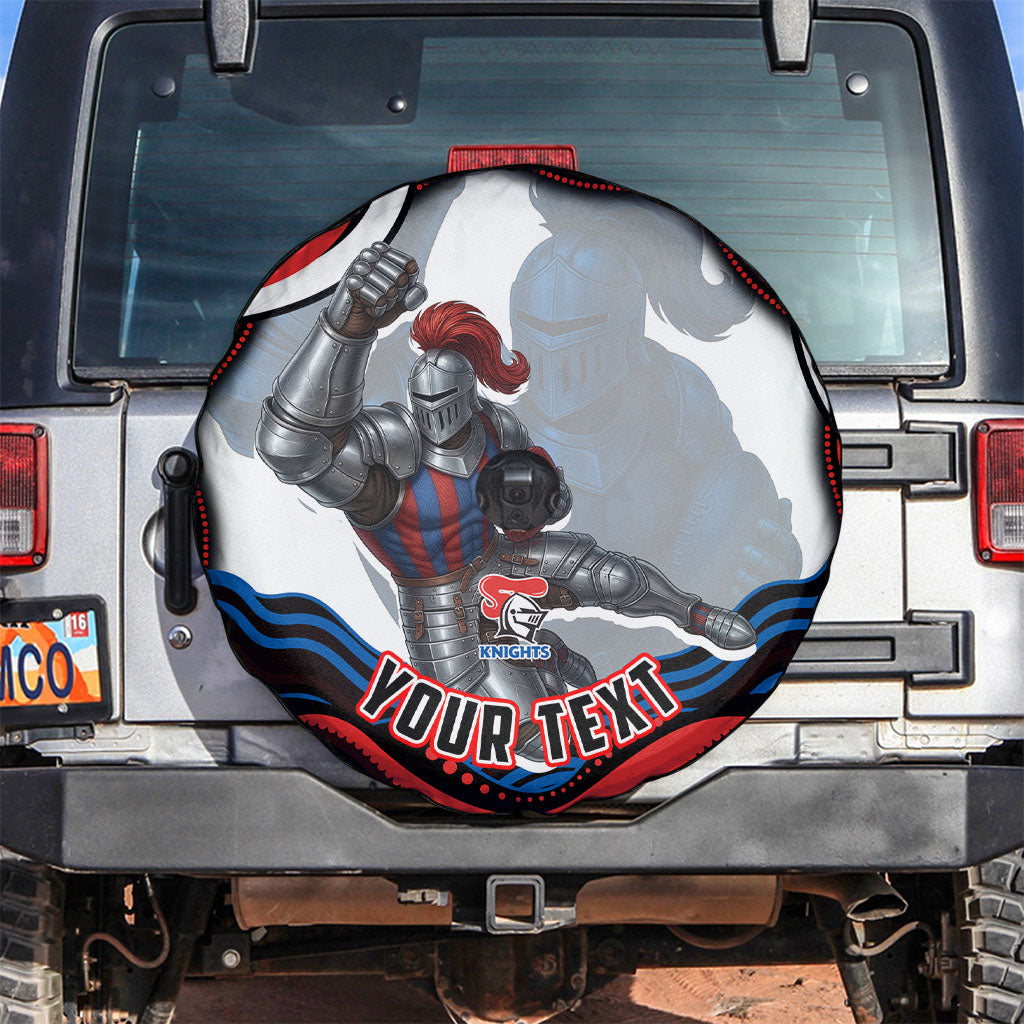 Personalized Newcastle Knights Spare Tire Cover Aboriginal Dot Art - Dreamtime Rugby Mascot