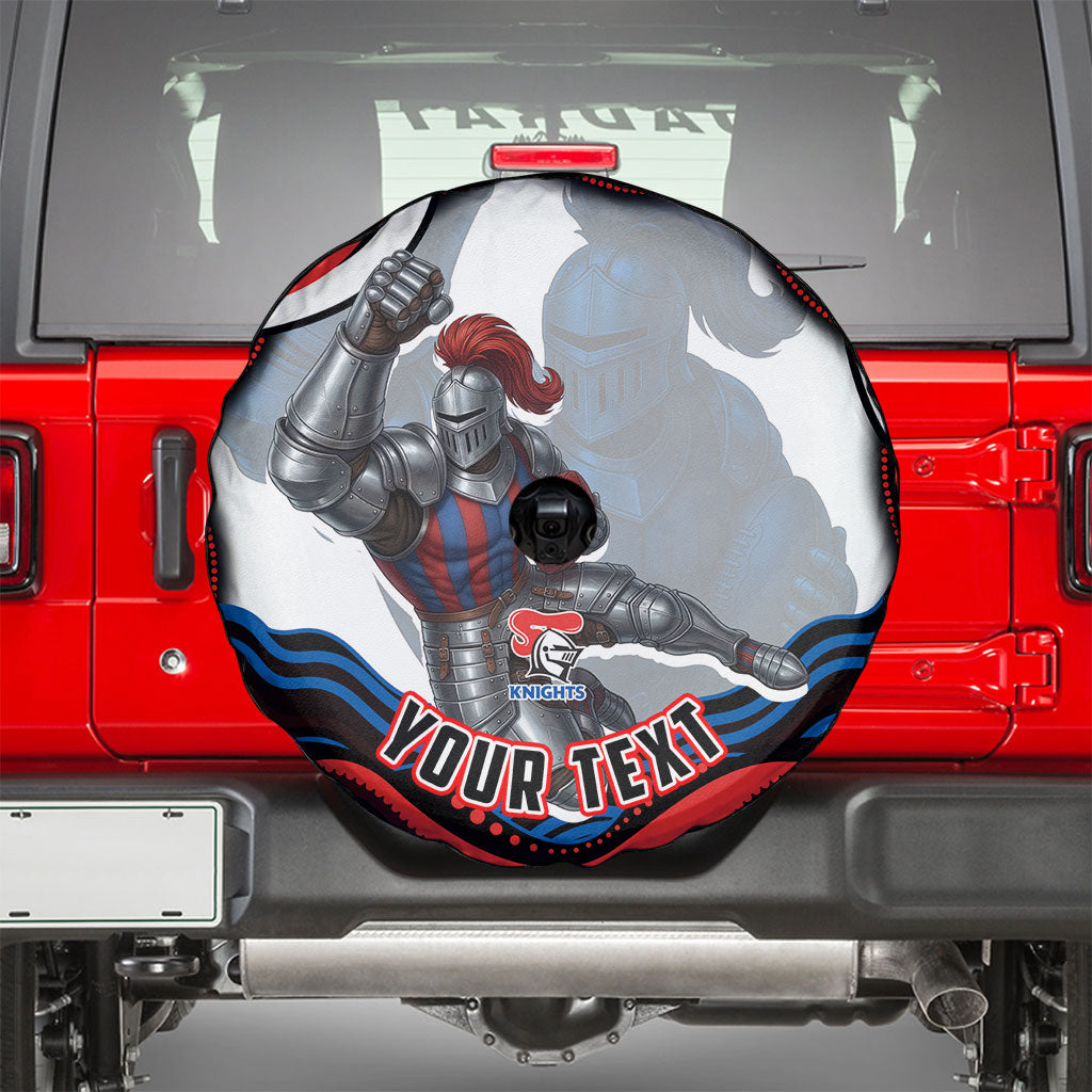 Personalized Newcastle Knights Spare Tire Cover Aboriginal Dot Art - Dreamtime Rugby Mascot