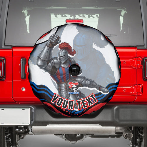 Personalized Newcastle Knights Spare Tire Cover Aboriginal Dot Art - Dreamtime Rugby Mascot