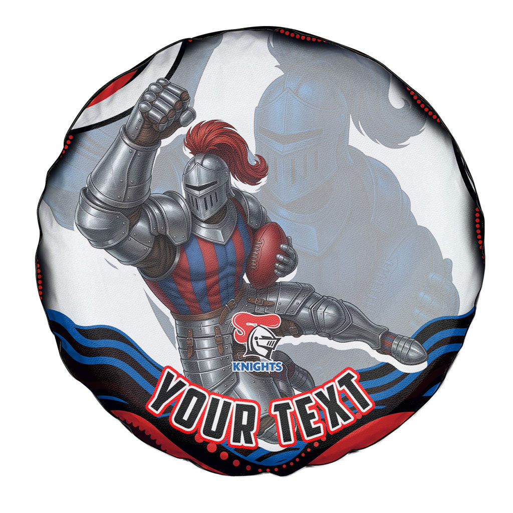 Personalized Newcastle Knights Spare Tire Cover Aboriginal Dot Art - Dreamtime Rugby Mascot