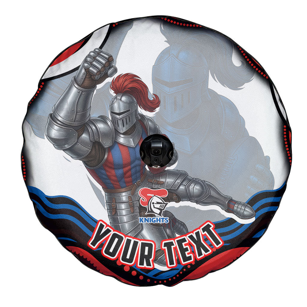 Personalized Newcastle Knights Spare Tire Cover Aboriginal Dot Art - Dreamtime Rugby Mascot