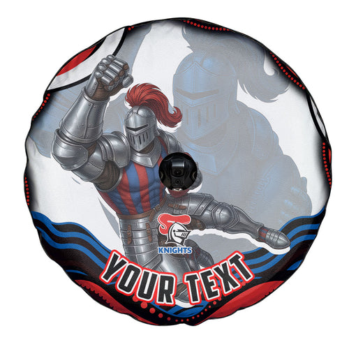 Personalized Newcastle Knights Spare Tire Cover Aboriginal Dot Art - Dreamtime Rugby Mascot