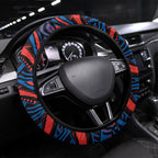 Newcastle Knights Steering Wheel Cover Aboriginal Dot Art - Dreamtime Rugby Mascot