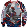 Personalized Newcastle Knights Sweatshirt Aboriginal Dot Art - Dreamtime Rugby Mascot