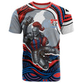 Personalized Newcastle Knights T Shirt Aboriginal Dot Art - Dreamtime Rugby Mascot