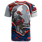 Personalized Newcastle Knights T Shirt Aboriginal Dot Art - Dreamtime Rugby Mascot