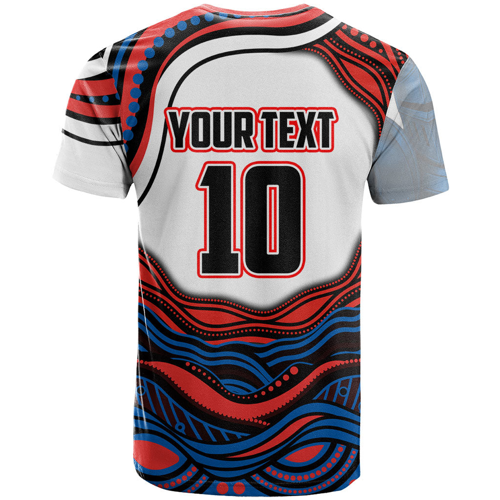 Personalized Newcastle Knights T Shirt Aboriginal Dot Art - Dreamtime Rugby Mascot
