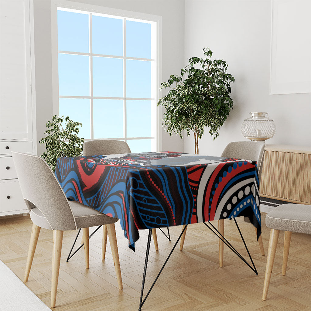 Personalized Newcastle Knights Tablecloth Aboriginal Dot Art - Dreamtime Rugby Mascot