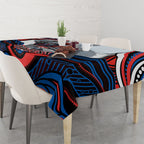 Personalized Newcastle Knights Tablecloth Aboriginal Dot Art - Dreamtime Rugby Mascot