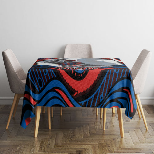 Personalized Newcastle Knights Tablecloth Aboriginal Dot Art - Dreamtime Rugby Mascot