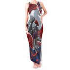 Personalized Newcastle Knights Tank Maxi Dress Aboriginal Dot Art - Dreamtime Rugby Mascot