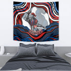 Personalized Newcastle Knights Tapestry Aboriginal Dot Art - Dreamtime Rugby Mascot