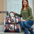 Personalized Newcastle Knights Travel Bag Aboriginal Dot Art - Dreamtime Rugby Mascot