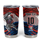 Personalized Newcastle Knights Tumbler Cup Aboriginal Dot Art - Dreamtime Rugby Mascot