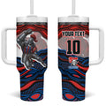 Personalized Newcastle Knights Tumbler With Handle Aboriginal Dot Art - Dreamtime Rugby Mascot