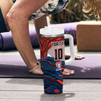 Personalized Newcastle Knights Tumbler With Handle Aboriginal Dot Art - Dreamtime Rugby Mascot