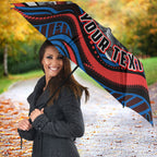 Personalized Newcastle Knights Umbrella Aboriginal Dot Art - Dreamtime Rugby Mascot