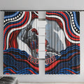 Personalized Newcastle Knights Window Curtain Aboriginal Dot Art - Dreamtime Rugby Mascot