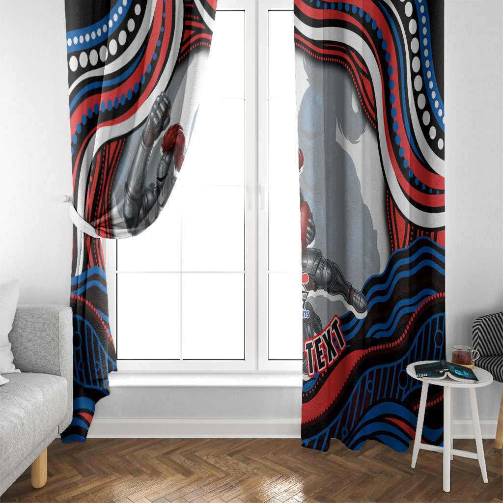 Personalized Newcastle Knights Window Curtain Aboriginal Dot Art - Dreamtime Rugby Mascot