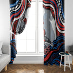 Personalized Newcastle Knights Window Curtain Aboriginal Dot Art - Dreamtime Rugby Mascot
