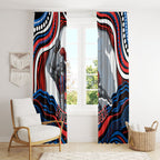 Personalized Newcastle Knights Window Curtain Aboriginal Dot Art - Dreamtime Rugby Mascot