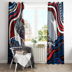 Personalized Newcastle Knights Window Curtain Aboriginal Dot Art - Dreamtime Rugby Mascot
