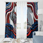 Personalized Newcastle Knights Window Curtain Aboriginal Dot Art - Dreamtime Rugby Mascot