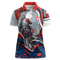 Personalized Newcastle Knights Women Polo Shirt Aboriginal Dot Art - Dreamtime Rugby Mascot