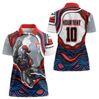 Personalized Newcastle Knights Women Polo Shirt Aboriginal Dot Art - Dreamtime Rugby Mascot