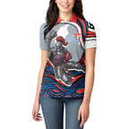 Personalized Newcastle Knights Women Polo Shirt Aboriginal Dot Art - Dreamtime Rugby Mascot