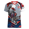 Personalized Newcastle Knights Women V-Neck T-Shirt Aboriginal Dot Art - Dreamtime Rugby Mascot