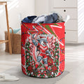 Personalized Dolphins Rugby Christmas Laundry Basket Holiday Mascot Graphic Art Festive Lights Bow