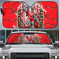 Personalized Dolphins Rugby Christmas Auto Sun Shade Holiday Mascot Graphic Art Festive Lights Bow