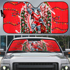 Personalized Dolphins Rugby Christmas Auto Sun Shade Holiday Mascot Graphic Art Festive Lights Bow