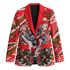 Personalized Dolphins Rugby Christmas Blazer Holiday Mascot Graphic Art Festive Lights Bow