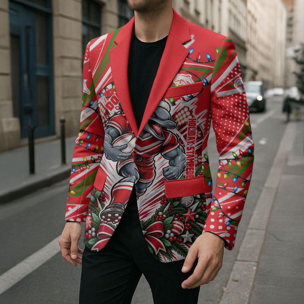 Personalized Dolphins Rugby Christmas Blazer Holiday Mascot Graphic Art Festive Lights Bow