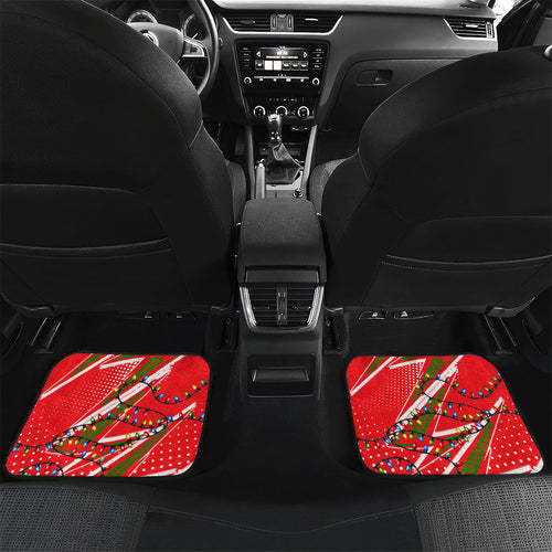 Personalized Dolphins Rugby Christmas Car Mats Holiday Mascot Graphic Art Festive Lights Bow