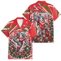 Personalized Dolphins Rugby Christmas Family Matching Off Shoulder Maxi Dress and Hawaiian Shirt Holiday Mascot Graphic Art Festive Lights Bow