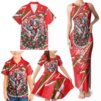 Personalized Dolphins Rugby Christmas Family Matching Tank Maxi Dress and Hawaiian Shirt Holiday Mascot Graphic Art Festive Lights Bow