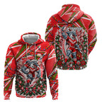 Personalized Dolphins Rugby Christmas Hoodie Holiday Mascot Graphic Art Festive Lights Bow