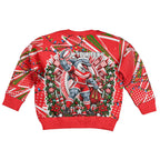 Personalized Dolphins Rugby Christmas Kid Ugly Christmas Sweater Holiday Mascot Graphic Art Festive Lights Bow