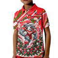 Personalized Dolphins Rugby Christmas Kid Polo Shirt Holiday Mascot Graphic Art Festive Lights Bow