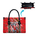 Personalized Dolphins Rugby Christmas Leather Bag Holiday Mascot Graphic Art Festive Lights Bow
