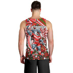 Personalized Dolphins Rugby Christmas Men Tank Top Holiday Mascot Graphic Art Festive Lights Bow