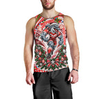 Personalized Dolphins Rugby Christmas Men Tank Top Holiday Mascot Graphic Art Festive Lights Bow