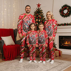 Personalized Dolphins Rugby Christmas Pajama Set Holiday Mascot Graphic Art Festive Lights Bow