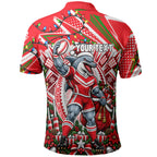Personalized Dolphins Rugby Christmas Polo Shirt Holiday Mascot Graphic Art Festive Lights Bow