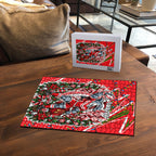 Personalized Dolphins Rugby Christmas Puzzle Holiday Mascot Graphic Art Festive Lights Bow