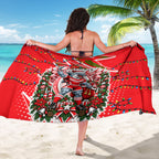 Personalized Dolphins Rugby Christmas Sarong Holiday Mascot Graphic Art Festive Lights Bow